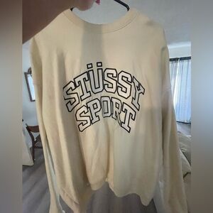 Stussy Sport Cream Logo Crewneck